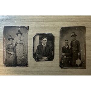 Antique Tintype Lot of 3 Photographs